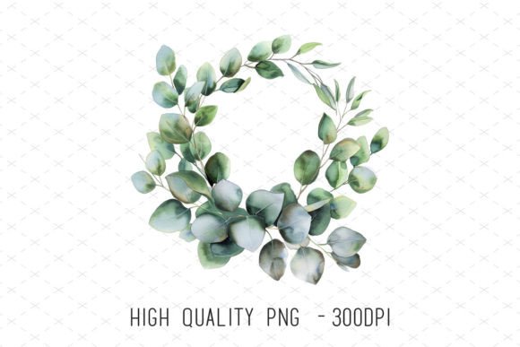 Beautiful Eucalyptus Leaves Wreath Wedding Clipart for Modern Designs