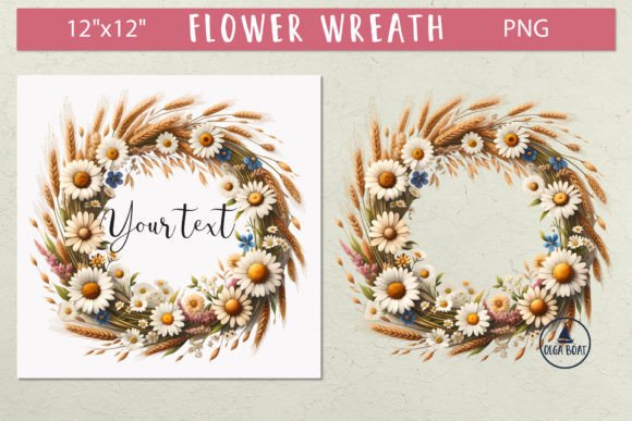 Daisy Flower Wreath | Wedding Frame for Elegant Designs