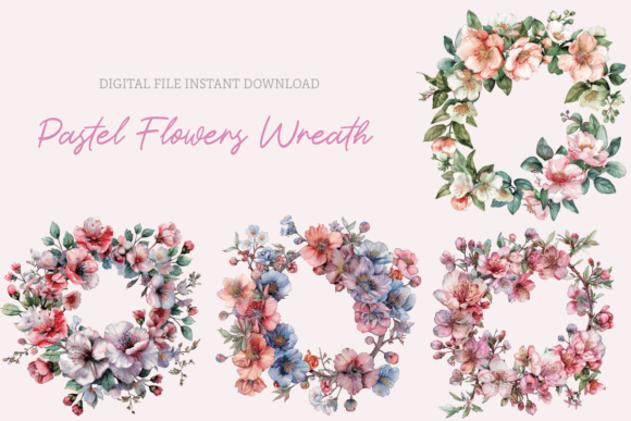 Elevate Designs with Watercolor Floral Wreath Wedding Clipart