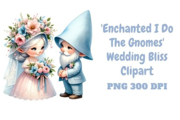 Enchanted I Do Gnomes Wedding Clipart: A Whimsical Design Asset