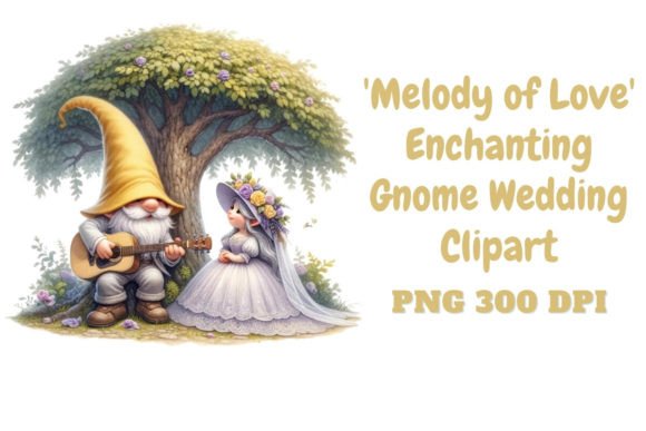 Melody of Love: Enchanting Gnome Wedding Clipart
