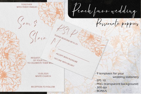 Peach Fuzz Wedding: Passionate Poppies for Modern Design