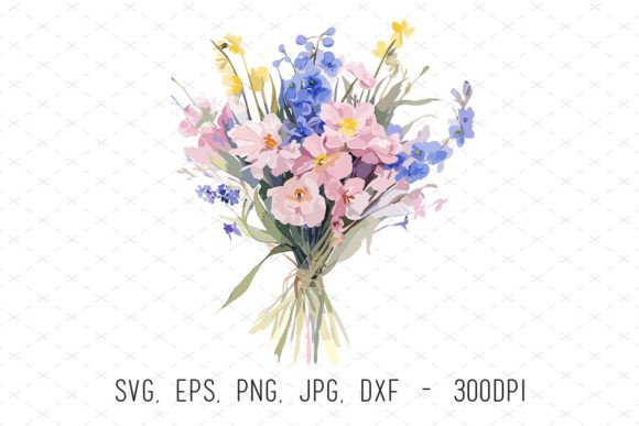 Soft Blooms: Using Pastel Floral Wedding Bouquet Clipart