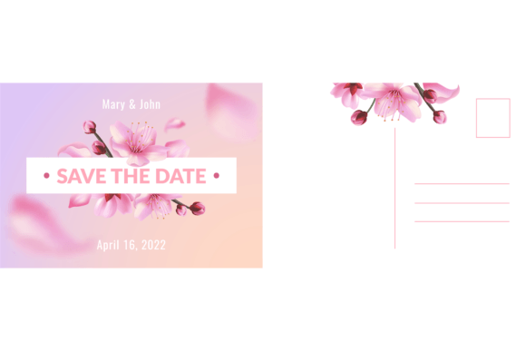 Wedding Postcard: Romantic Card with Rea