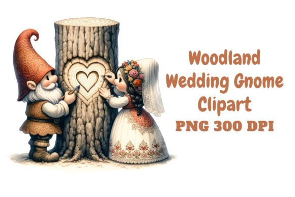 Woodland Wedding Gnome Clipart: A Rustic Romance for Your Designs